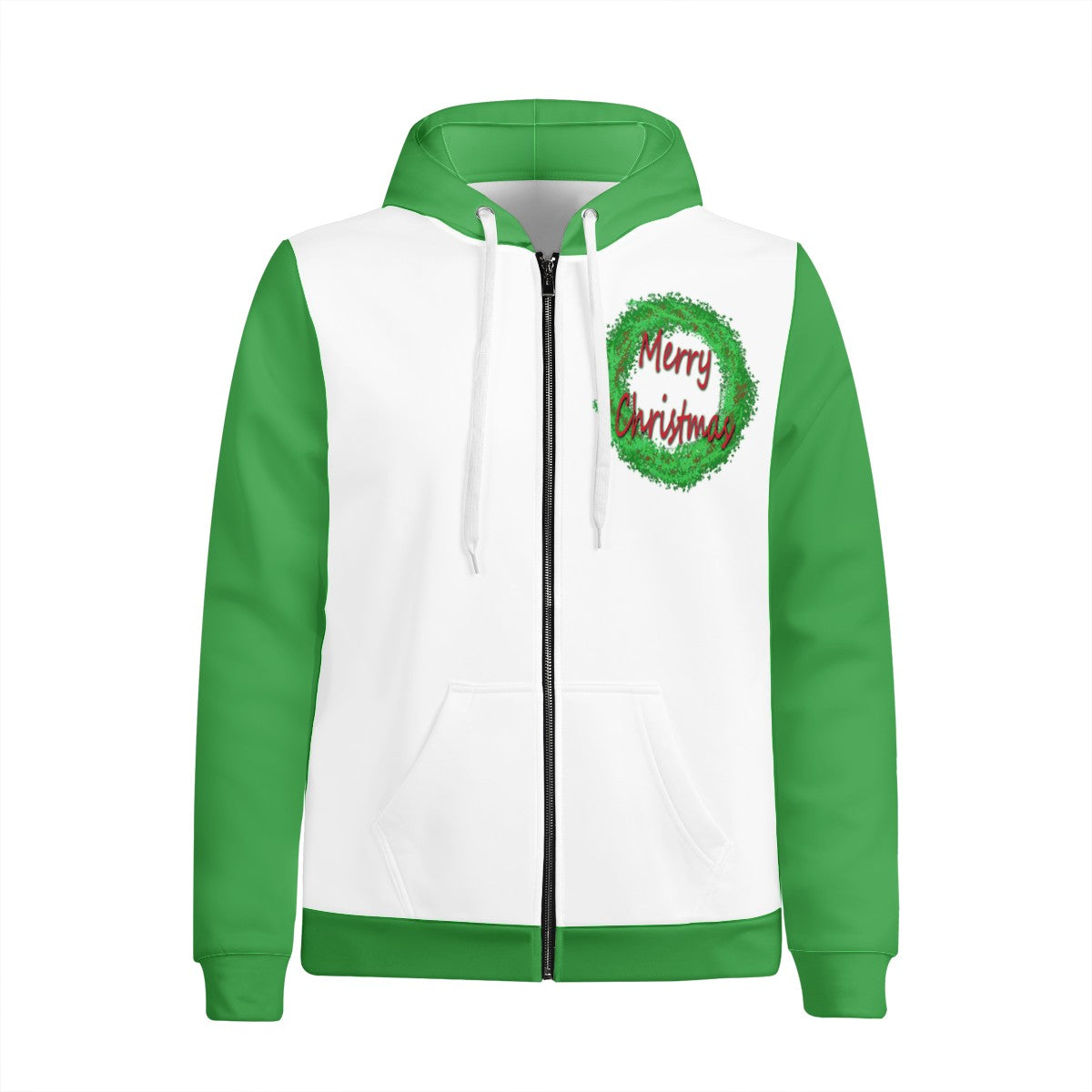 Women's All Over Print Zip Hoodie - Merry Christmas - Luxtrini, LLC