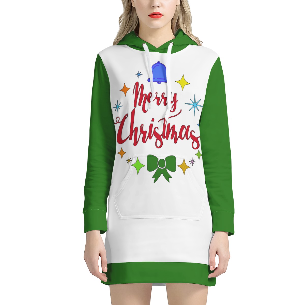 Women's Hoodie Dress - Merry Christmas - Luxtrini, LLC