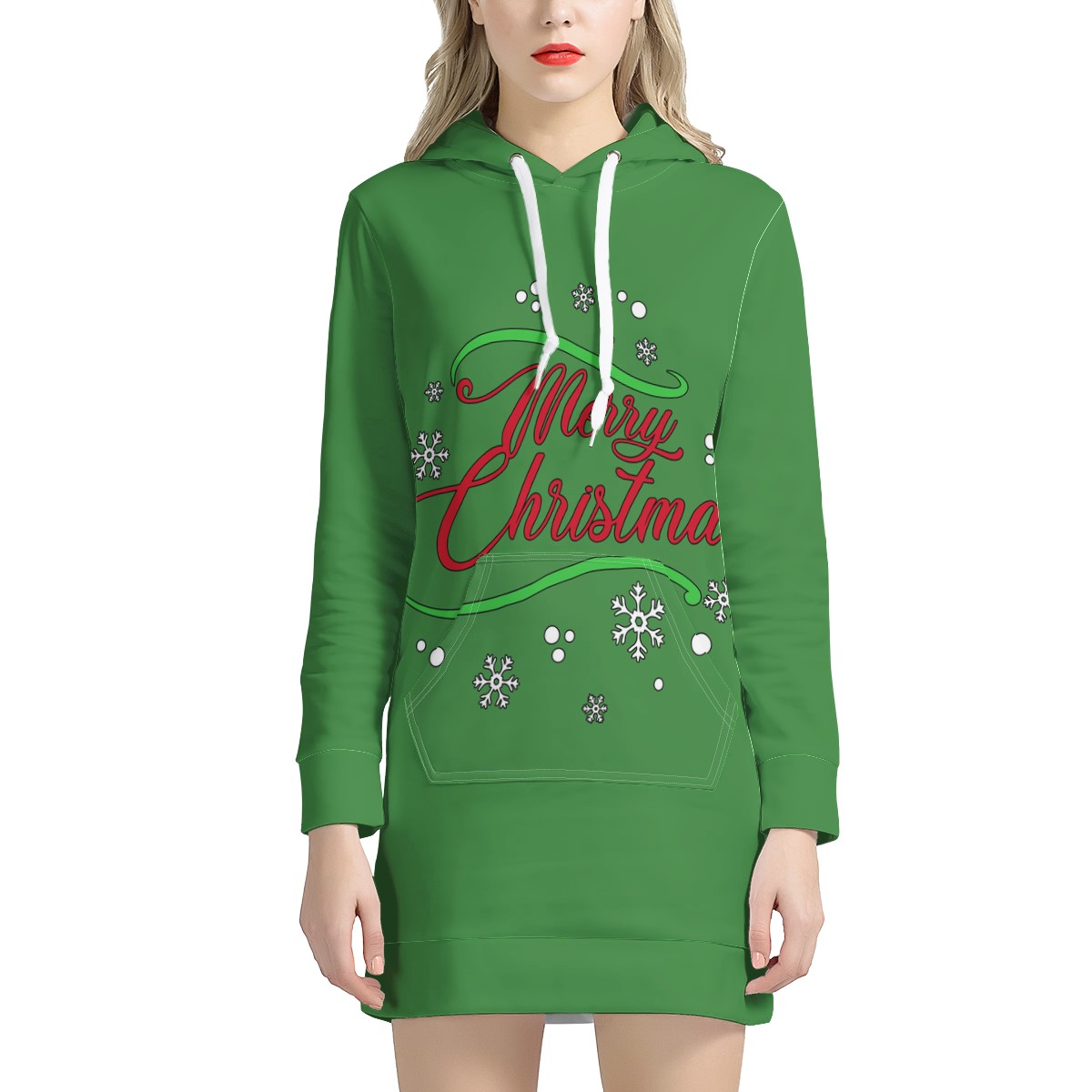 Women's Hoodie Dress - Merry Christmas - Luxtrini, LLC