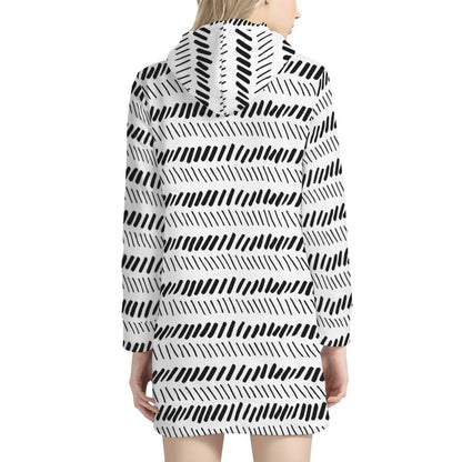 African Mudcloth Women's Hoodie Dress - Luxtrini, LLC