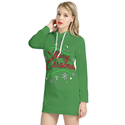 Women's Hoodie Dress - Merry Christmas - Luxtrini, LLC