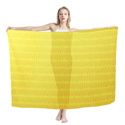 African Ethnic Mudcloth #40 Yellow Sarong Scarf