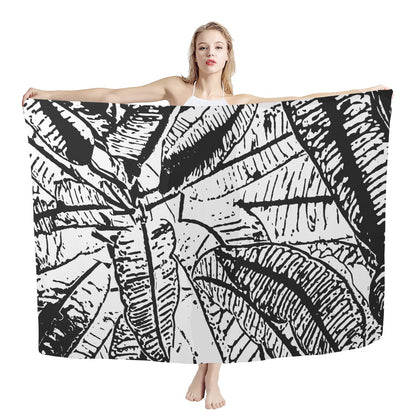 Black and White Croton Sarong Scarf