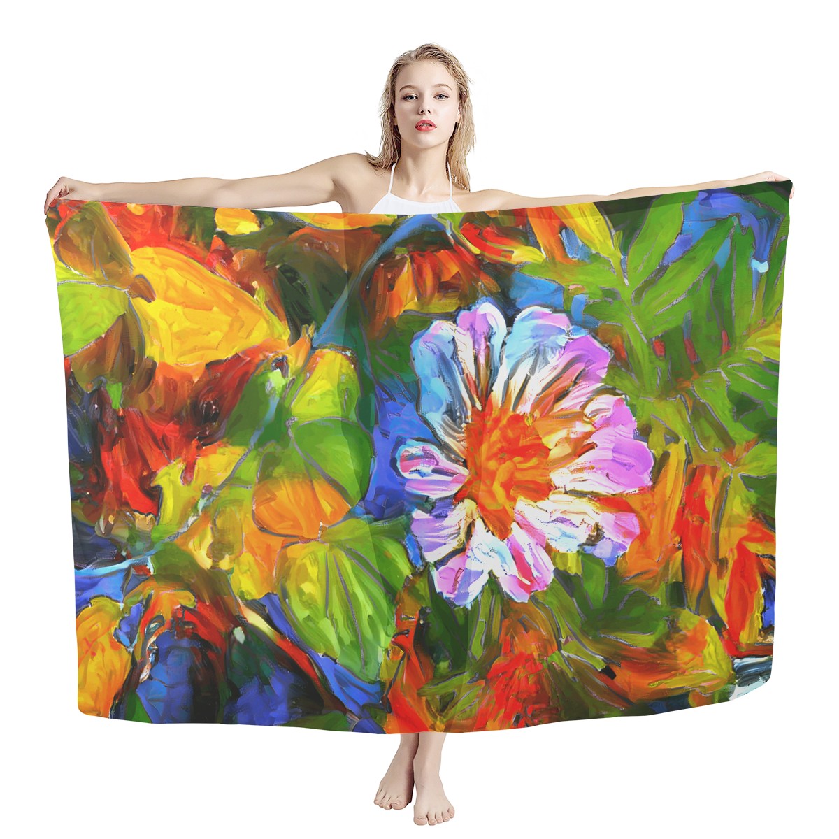 Petunia Flower Sarong Scarf