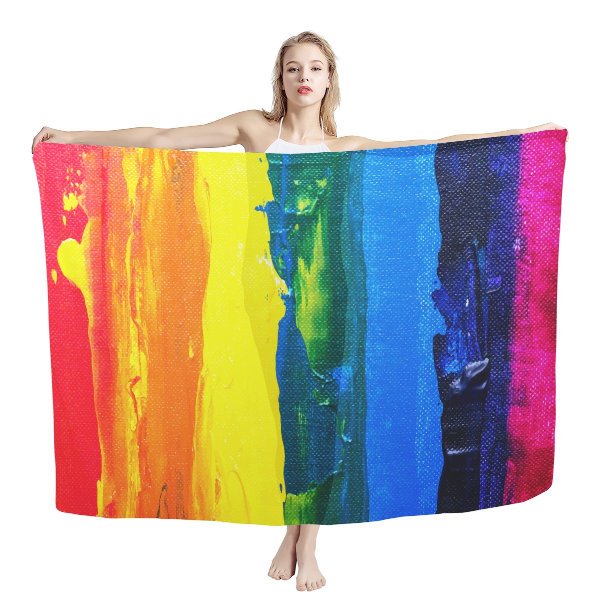 Rainbow Painting Sarong Scarf