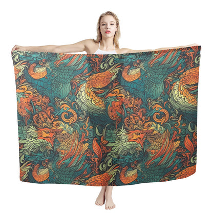 Our Exquisite Dragon and Phoenix Sarong Scarf