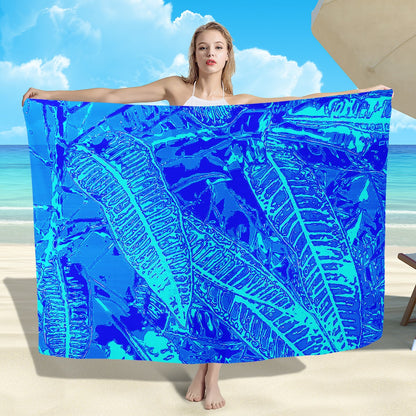 Vibrant Blue Croton  Sarong Scarf