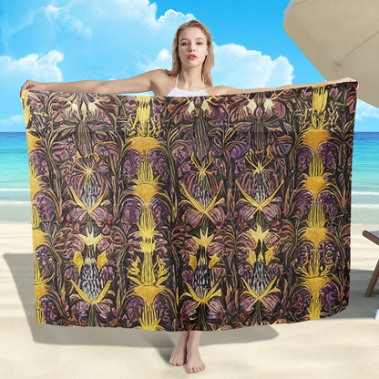 Hawaiian Golden Puakenikeni Sarong Scarf