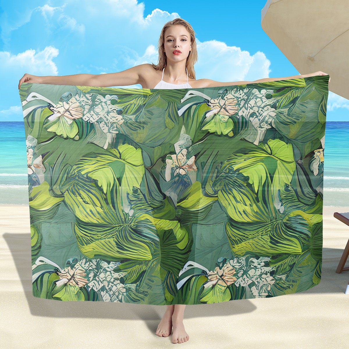 American Lotus Sarong Scarf - Luxtrini, LLC