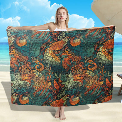 Our Exquisite Dragon and Phoenix Sarong Scarf