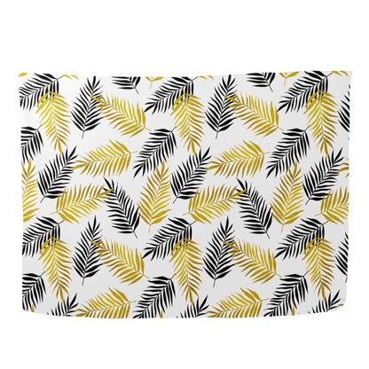 Black and Gold Palm Branches Sarong Scarf