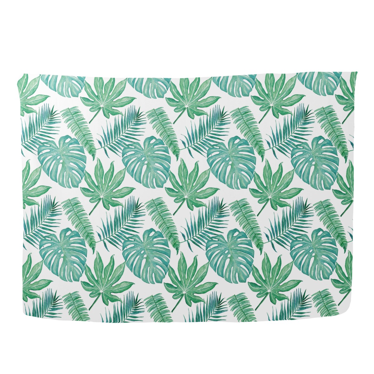 Palm and Monstera Leaf Green  Sarong Scarf