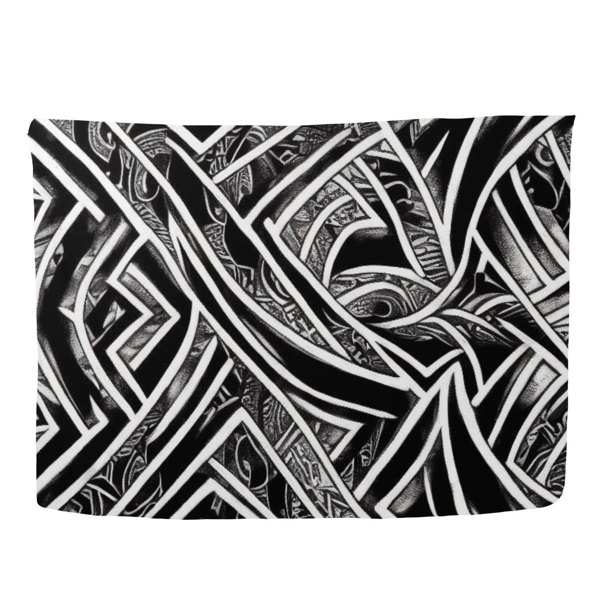 Black and White Polynesian Sarong Scarf