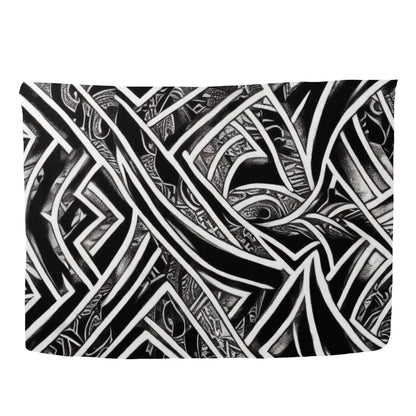 Black and White Polynesian Sarong Scarf