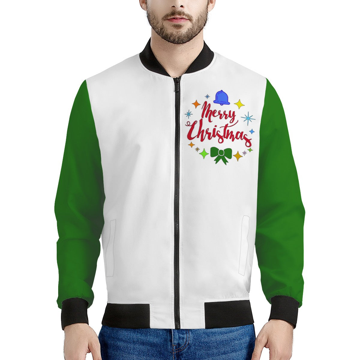 Men's Bomber Jacket- Merry Christmas - Luxtrini, LLC