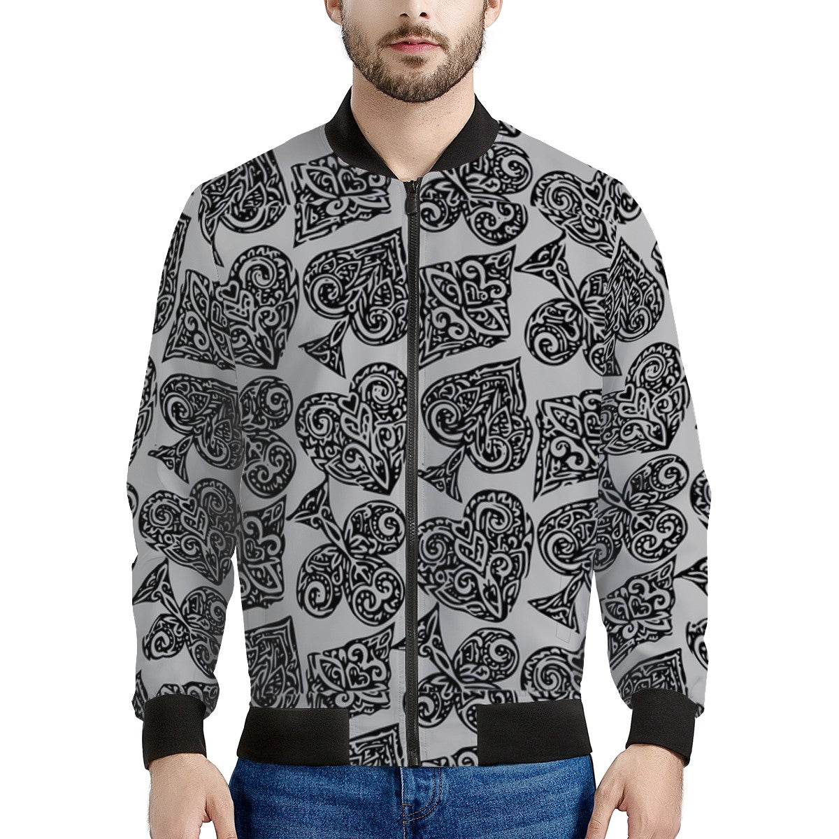 Poker Men's Bomber Jacket - Luxtrini, LLC