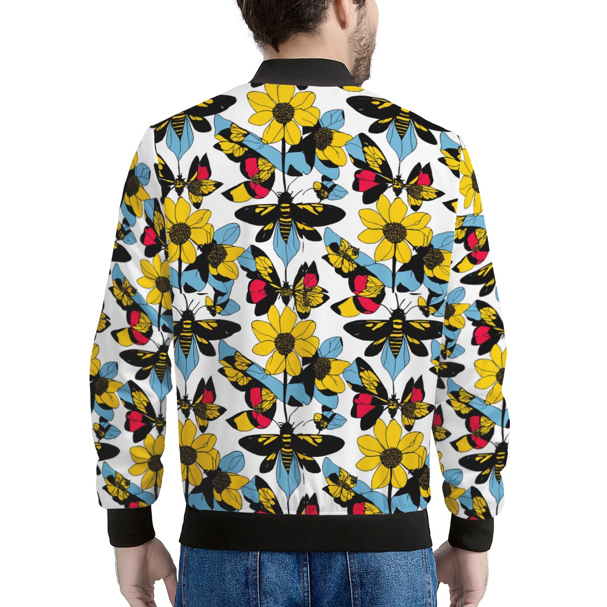 Bees and Sunflowers Men's Bomber Jacket