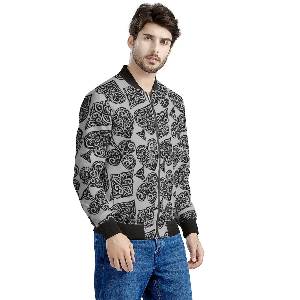 Poker Men's Bomber Jacket - Luxtrini, LLC