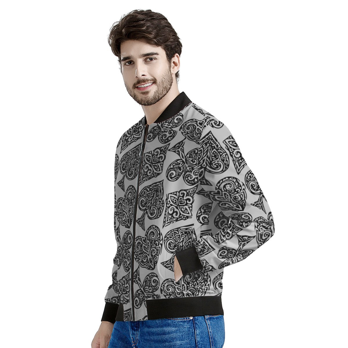 Poker Men's Bomber Jacket - Luxtrini, LLC