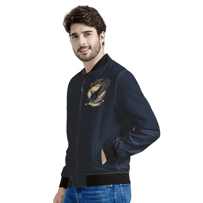 Freedom Flyer: Celebrating the Bald Eagle as a Symbol of Freedom and Strength in the USA Men's Bomber Jacket