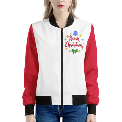 Women's Bomber Jacket - Merry Christmas - Luxtrini, LLC