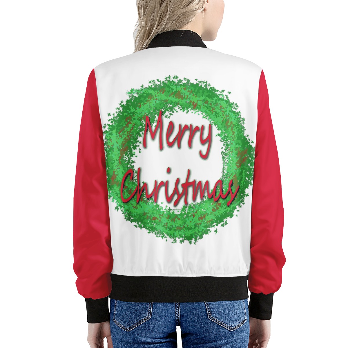 Women's Bomber Jacket - Merry Christmas - Luxtrini, LLC