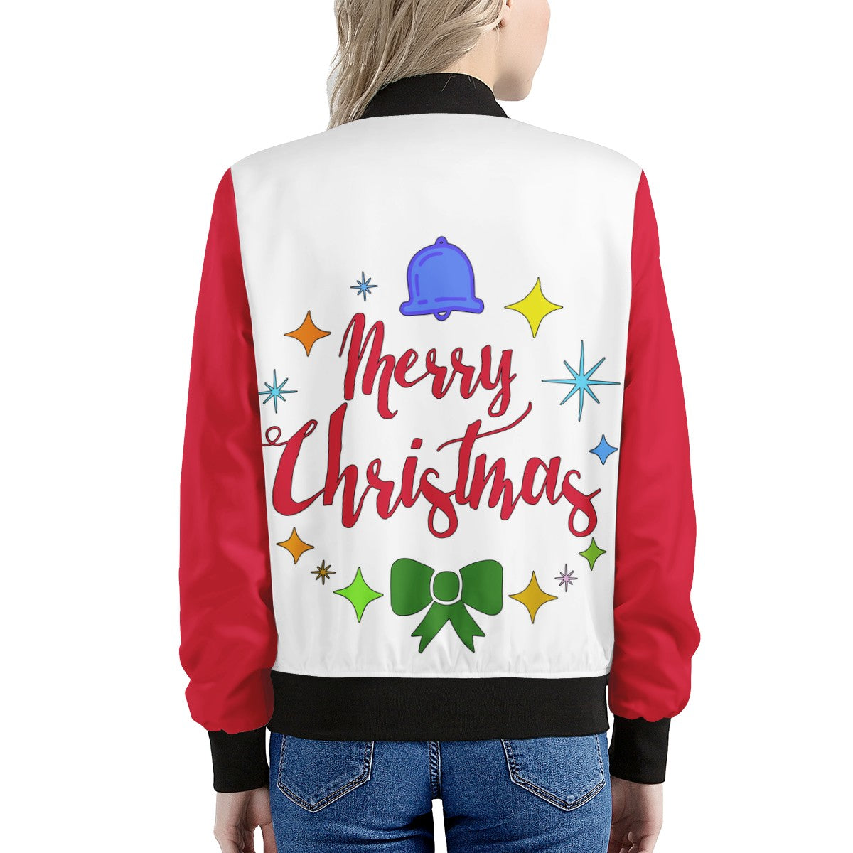 Women's Bomber Jacket - Merry Christmas - Luxtrini, LLC