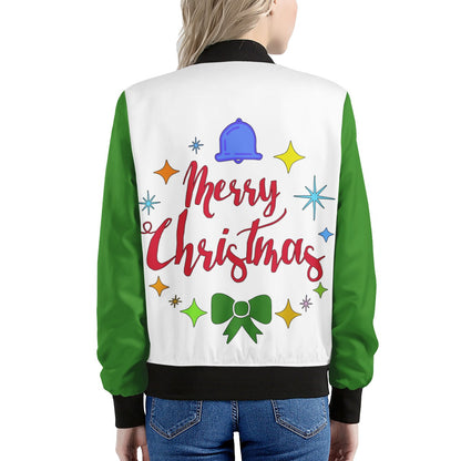 Women's Bomber Jacket - Merry Christmas - Luxtrini, LLC