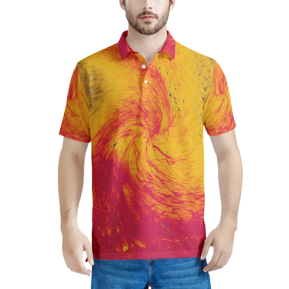 Pele's Fire Men's Aloha Polo Shirt