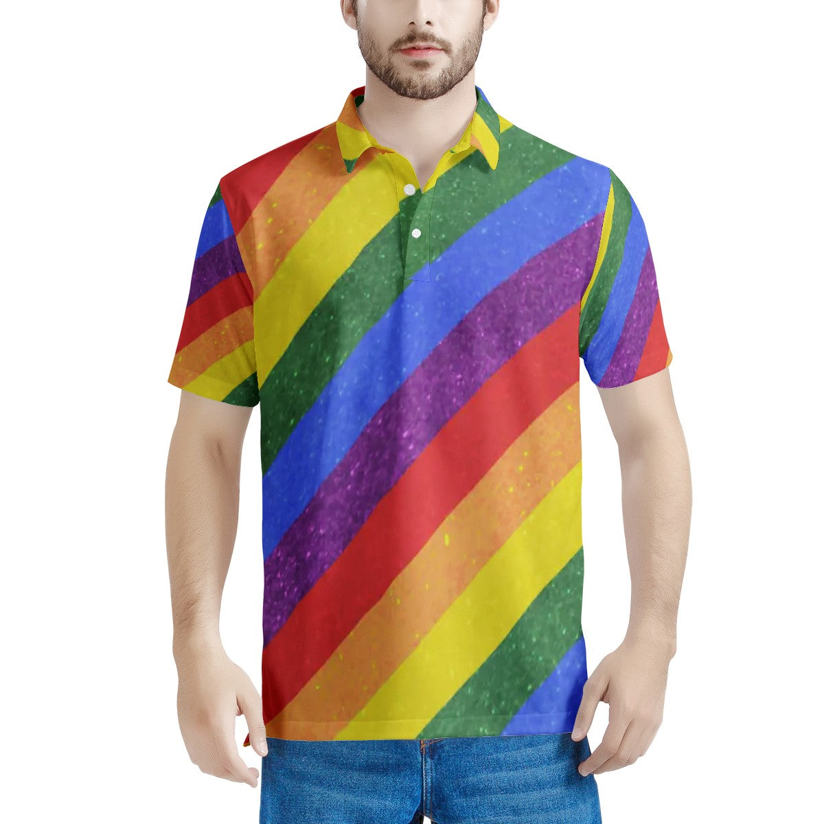 LGBT Pride Men's Aloha Polo Shirt