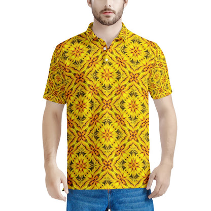 Yellow Toghu: Cameroon Men's Aloha Polo Shirt