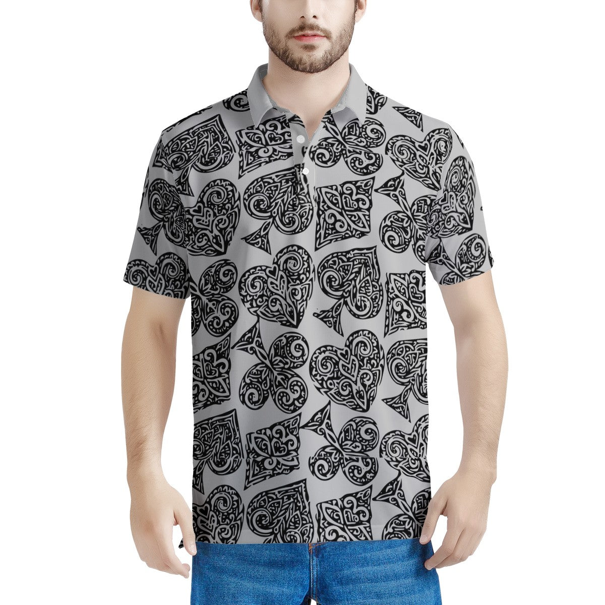 Poker Men's All Over Print Polo Shirt - Luxtrini, LLC