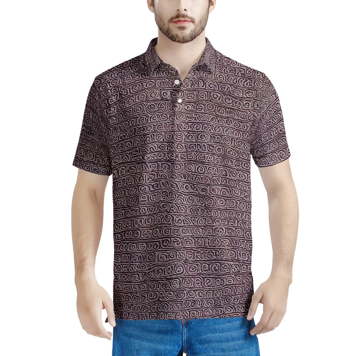 African | Ethnic | Mudcloth | Men's Aloha Polo Shirt