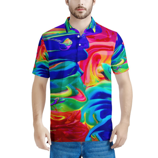 Rainbow Confusion Men's Aloha Polo Shirt