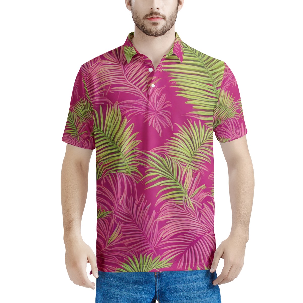 Sago Palm - Good Fortune, Longevity, Wealth Men's All Over Print Polo Shirt