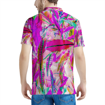 Purple Croton Men's Aloha Polo Shirt