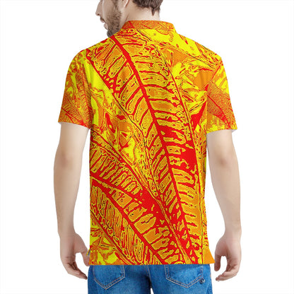 Orange Croton Men's Aloha Polo Shirt