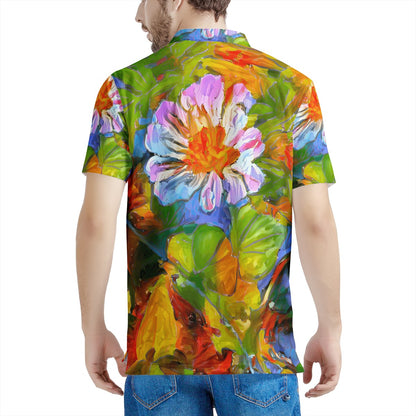 Petunia Flower Men's Aloha Polo Shirt