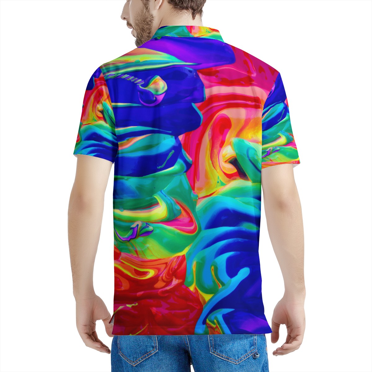 Rainbow Confusion Men's Aloha Polo Shirt