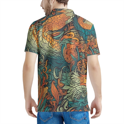 Our Exquisite Dragon and Phoenix Men's All Over Print Polo Shirt