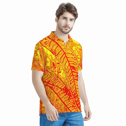 Orange Croton Men's Aloha Polo Shirt