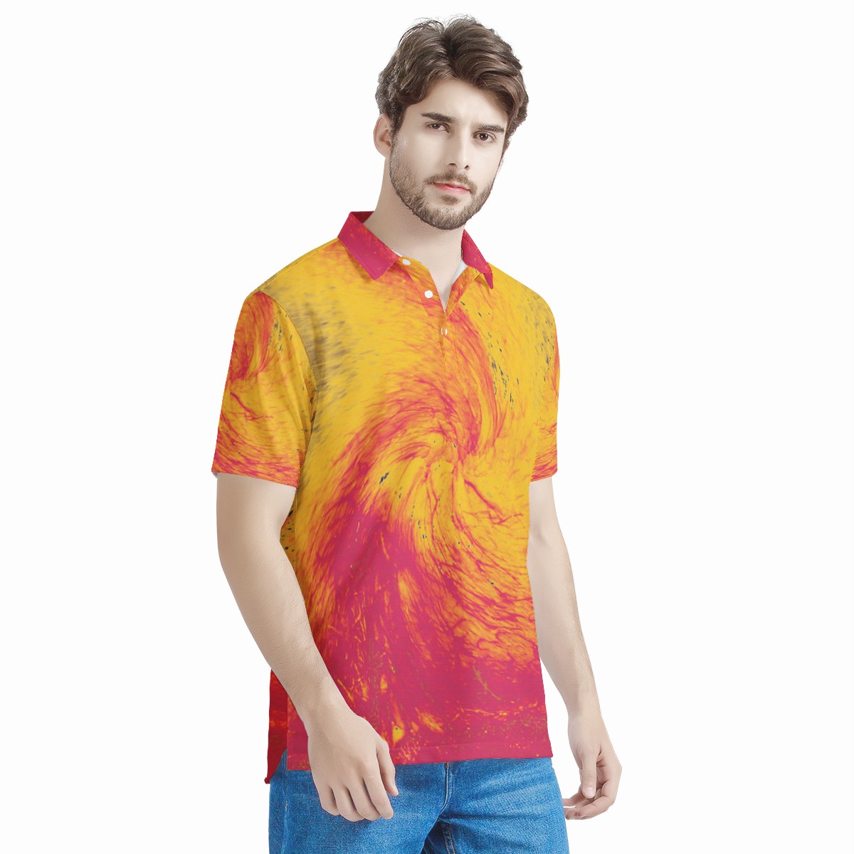 Pele's Fire Men's Aloha Polo Shirt