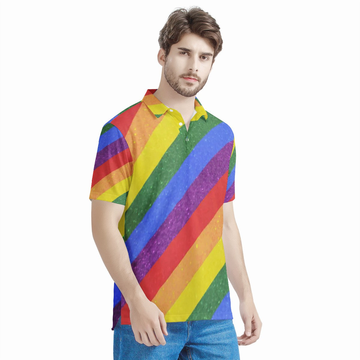 LGBT Pride Men's Aloha Polo Shirt