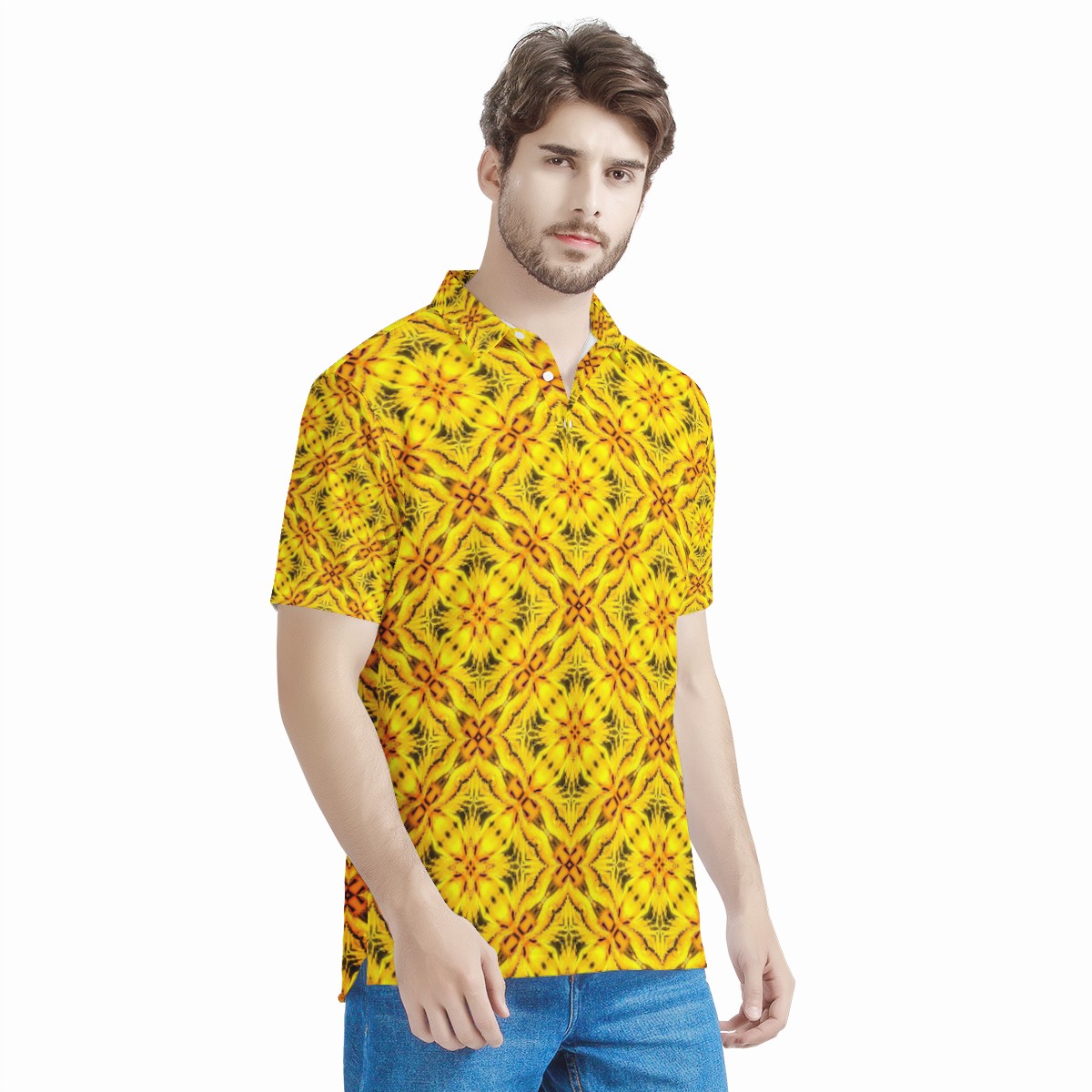 Yellow Toghu: Cameroon Men's Aloha Polo Shirt