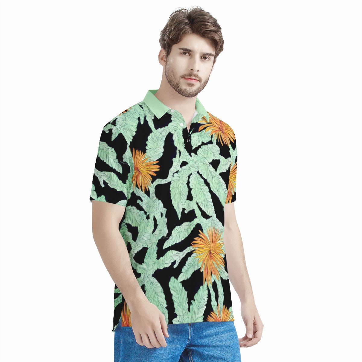 Puakenikeni Men's Aloha Polo Shirt