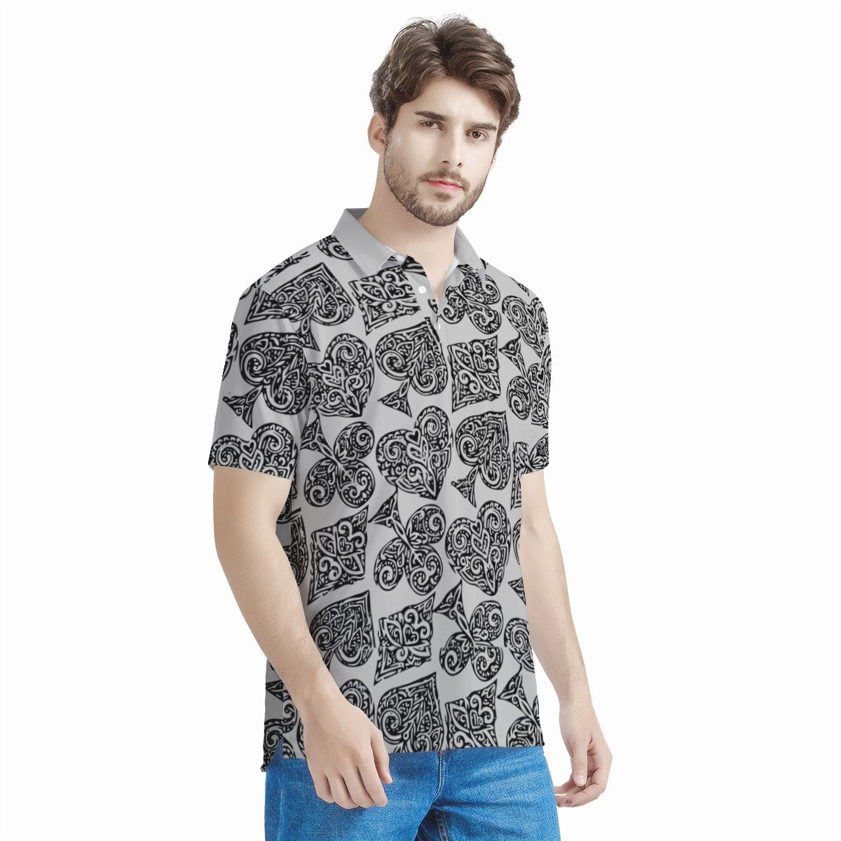 Poker Men's All Over Print Polo Shirt - Luxtrini, LLC