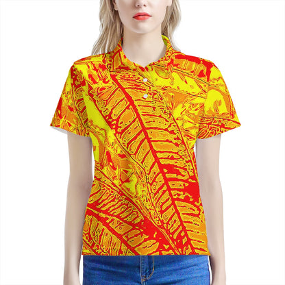 Orange Croton Women’s Aloha Polo Shirt