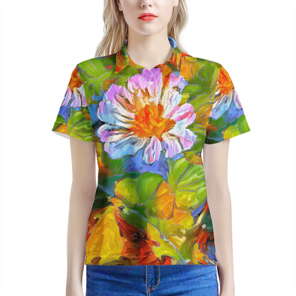 Petunia Flower Women’s Aloha Polo Shirt