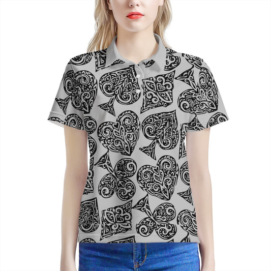 Poker Women's All Over Print Polo Shirt - Luxtrini, LLC