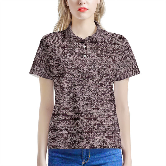 African | Ethnic | Mudcloth | Women’s Aloha Polo Shirt